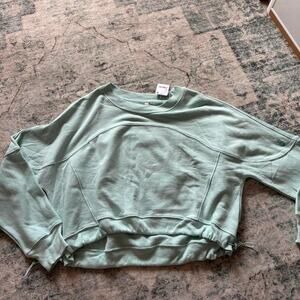 Free people mint oversized cropped crewneck